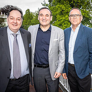 Herr Mohrmann, Herr Sautter und Herr Wulferding vor dem Falstaff Event in Konstanz